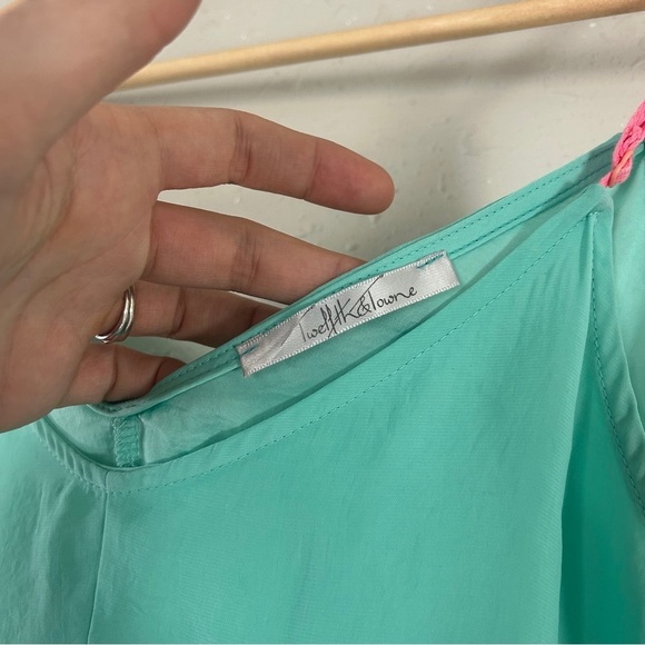 🦋 Twelfth & Towne Mint Green Pink Lightweight Tank Top Blouse Casual Pastel - Picture 2 of 4